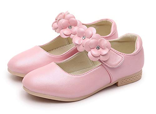 Girls’ Sweet Flower Ankle Strap Princess Dress Mary Jane Flats Shoes Pink Size 8.5M2