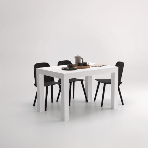 Miniatura 7 de Mobili Fiver, Mesa De Cocina Extensible First, Color Fresno Blanco, Made In Italy