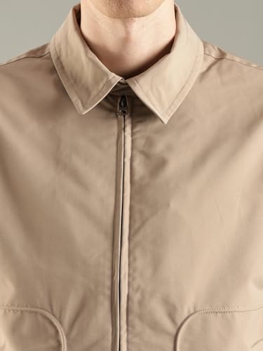 Image of Solid relaxed fit polyester jacket