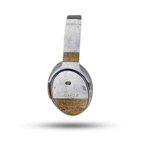 Image of MightySkins Glossy Glitter Skin Compatible with Bose QuietComfort 35 II Headphones - Concrete Wood | Protective, Durable High-Gloss Glitter Finish | Easy to Apply