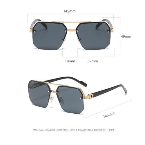 Semi Rimless Sunglasses Lady's Square Gradient Suneyeglass Outdoors Casual Vacation UV4002