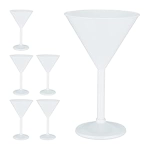 Relaxdays Martini Gläser Kunststoff, 6er Set