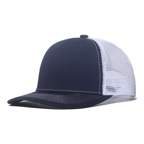 Gorra plana lisa Richardson 112 unisex con panel de rejilla transpirable y logo