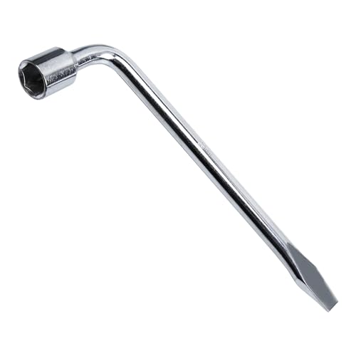 Image of 22mm Car Spare Tire Lug Wrench, Heavy Duty L-Type Tire Steel Tool with Slotted Hex End for Spare Tire Replacement, Car Repair, Maintenance