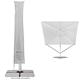 Schneider Schutzhülle für Ampelschirme bis 400 cm Ø und 300 x 300 cm, 813-40, Silbergrau, 240 x 57 cm, 0.4 kg & Windsicherung für Ampelschirme, 313-00, schwarzes Polyesterband, 0.09 kg