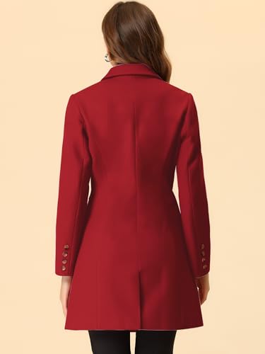 Image of Allegra K Womens Winter Elegant Pea Coat 2026 Single Breasted Long Overcoat | Notch Lapel Collar, Warm, Work Office Trench Coats,Outwear Outfit