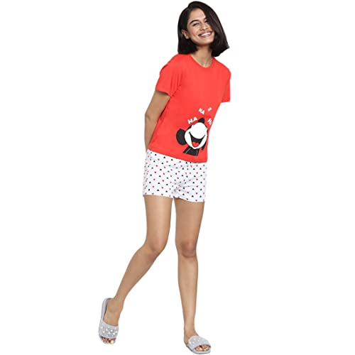 Image of Bewakoof Women Geometric Print T-Shirt & Shorts Set
