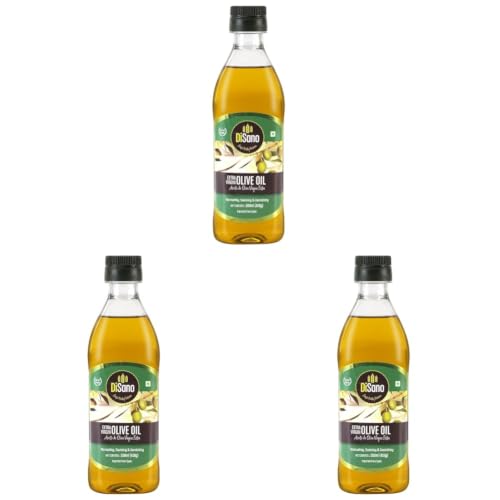 Image of DiSano Extra Virgin Olive Oil 500ml, Cold Pressed, First Extraction, Ideal for Sauteing, Grilling & Dressing (Pack of 3)