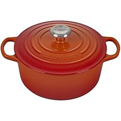 Cacerolas Le Creuset Opiniones Le Creuset Cocotte redonda de hierro fundido, 24 cm, 4, 2 L, Todas Las Fuentes de Calor incluso inducción, Volcanico, 21177240902430