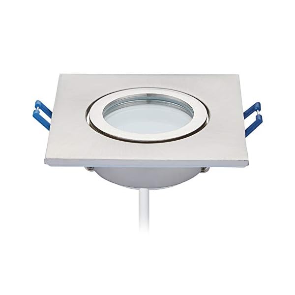 HCFEI 6er Set LED Einbaustrahler 5W dimmbar flach Eckig IP44 Badezimmer 230V Spot Außen Warmweiß 3000K – Bild 5