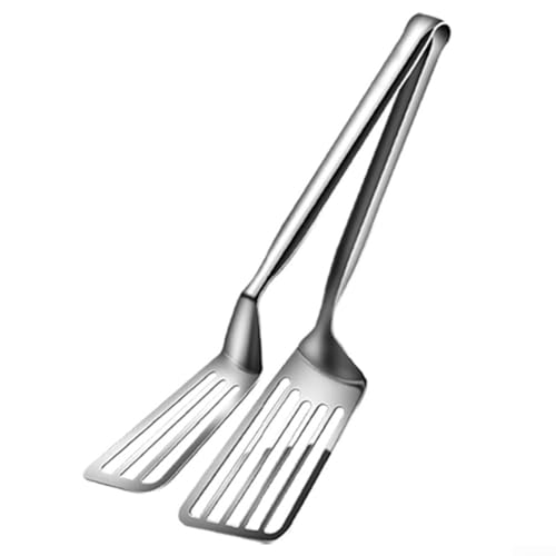 Jotekonoby Espátula de pescado de acero inoxidable | Pala para freír pescado para alimentos delicados | Pinza de cocción resistente a la corrosión con mango ergonómico | Herramienta de cocina para