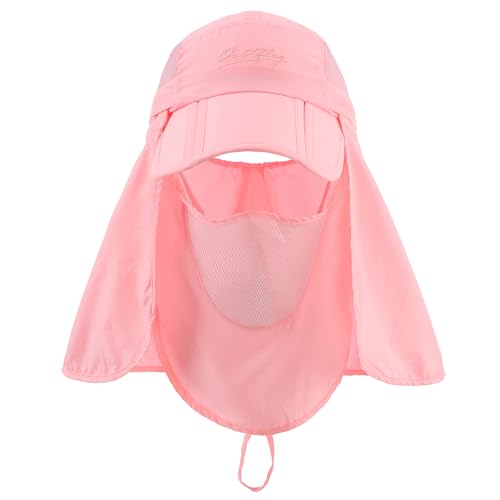 Image of Connectyle Men's Foldable Baseball Sun Cap with Removable Face Mask Neck Flap Cover UPF 50+ Sun Protection Fishing Hiking Hat