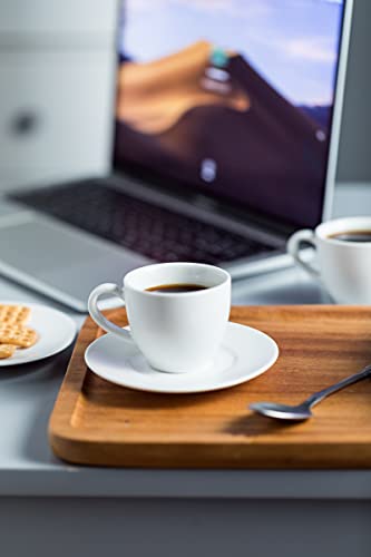 Yhosseun Espresso Cups And Saucers With Metal Stand, Porcelain Demitasse Cups Set For Espresso, Latte, Cafe Mocha, Cappuccino And Tea, 3 Ounce, Set Of 6, White #TOP5