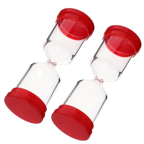 HOLIDYOYO Temporizador de Reloj de Arena Decorativo para Escritorio 2 Relojes Vacíos y Tapones Rojos, Herramienta para Control Estudio, Reuniones y Ejercicio en Casa y Oficina
