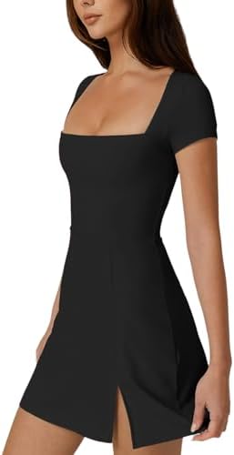 Vozobi Womens Slim Fit Bodysuit Bodycon Mini Dress Cocktails Skirt — view 6