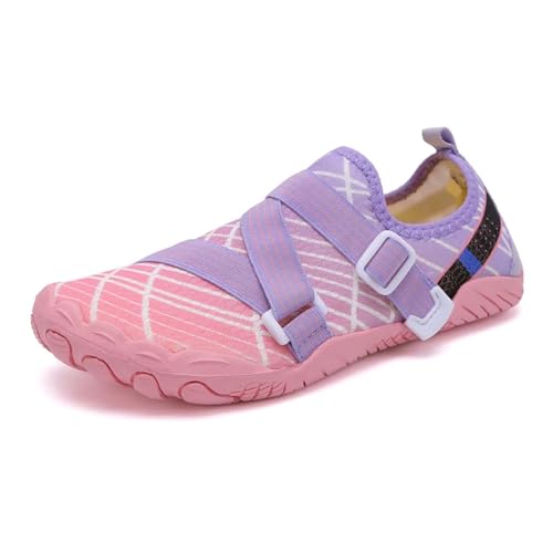 Zapatos De Agua Zapatos acuáticos descalzos for hombre y mujer, zapatos acuáticos de secado rápido for nadar, sandalias de playa, Yoga, río, mar, buceo, surf, zapatillas de deporte Para La Playa(Pink