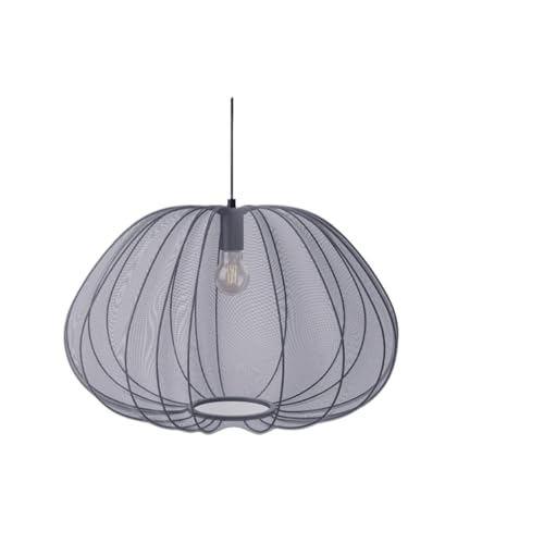 Lustre suspension japonaise citrouille grise salon chambre 50cm