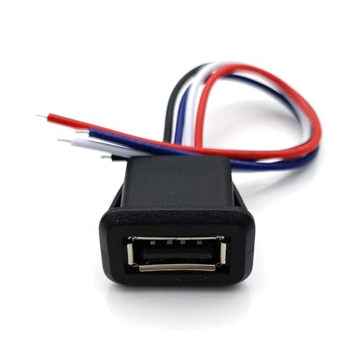 MIUYTRN 2pin 4PIN USB 2.0 Female Power Jack Connector Charging Port Connector with Cable Electric with Cable Electric cuicui(10 pcs,4pin with Wire)