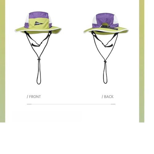 Image of Color-Blocked Fisherman Style Sun Hat for Outdoor Camping, Surfing & Vacations - Wide Brim, UV Protective, Anti-Slip