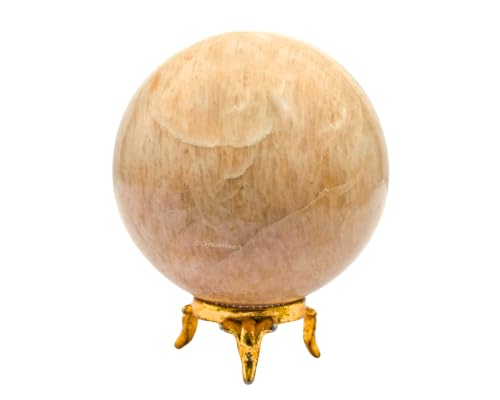 Image of Certified Cream Moonstone Crystal Ball for Meditation - Premium Crystal Vastu Items for Home and Feng Shui Items for Good Luck - Ideal for Pooja Supplies and Spiritual Practices (3 inch Inch)