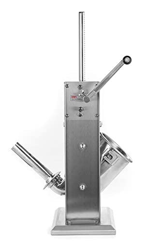 Stainless Steel Vertical Sausage Stuffer,Sausage Stuffer Machine,Sliver,Dual Speed, Easy Clean Up Sausage Maker (7Lb/3L),Deer Processing Equipment,Maquina Para Hacer Churros