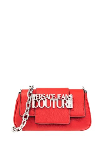 VERSACE JEANS COUTURE Red Oversize Signature Small Borsa a tracolla da donna, Rosso, 7-6-2.5