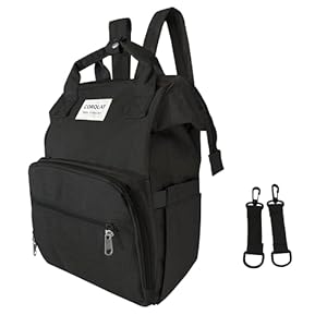 CORQUAT Mochila pañalera con diferentes espacios de almacenamiento y correas para el cochecito, ideal para llevar tu cambiador bebe portatil, funcional bolso carro bebe.