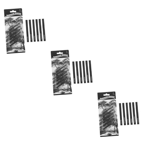 ARTIBETTER 3sets 6pcs Charcoal Sticks for Sketching Soft Hard Drawing Supplies for Artists Angular Design for Detail Work for Preliminary Sketches and Composition 6pcs*3
