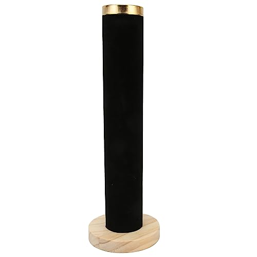 Tissting Black Velvet Vertical Tower Jewelry Bracelet Display Stand Watch Bangle T Bar Display Holder for Headbands, Ties, Bracelets,for Bathroom, Bedroom Vanity