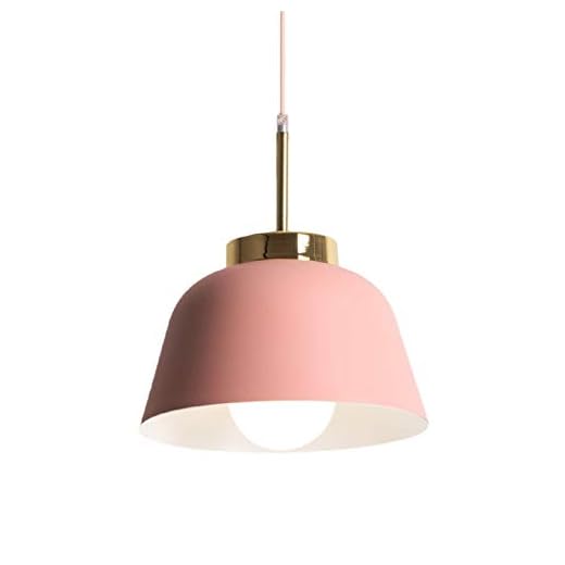 XINDAR Pendant Lights, Macaroon Ceiling Light, Ceiling Hanging Lamp, Pendant Light Fixture with Metal Shade for Kitchen Island Dinning Room (Pink)