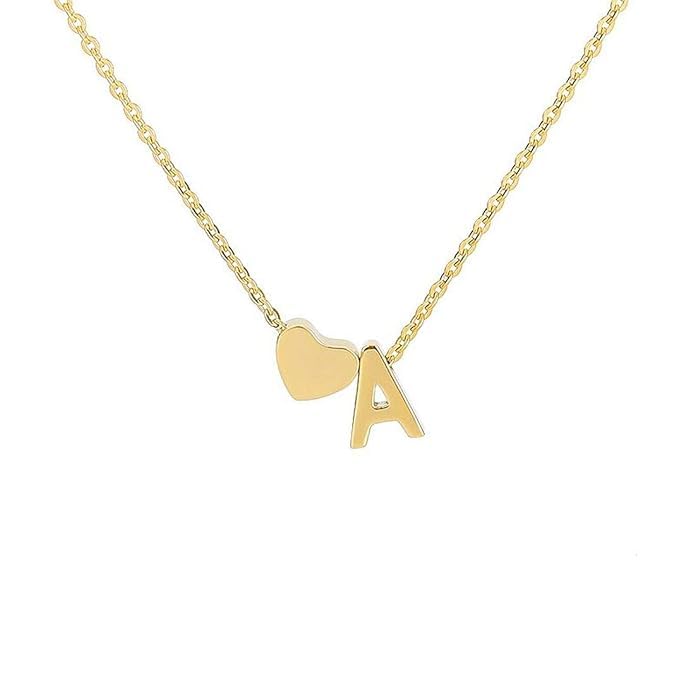 ARZONAI Gorgeous Alphabet A & Tiny Heart Pendant Locket Chain Necklace Gift for Girls Women (B0D3BTN5VT) Amazon Price History, Amazon Price Tracker