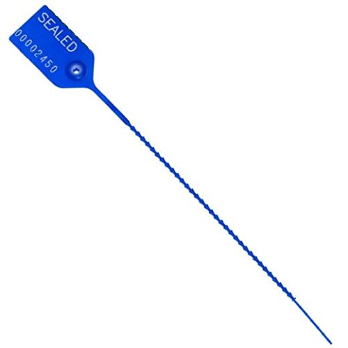 BankSupplies Blue Pull Tight Security Seals | Pack of 100 | 25 lbs. Numbering Breaking Strength | Adjustable Locking Length | High Density Polyethylene