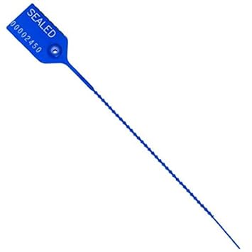 BankSupplies Pull Tight Numbered Security Seal - Blue - Case of 1000 - 25 lb. Break Strength - Security Zip Ties - Heavy-Duty Construction - for ATM Cassettes, Zipper Bags, Totes, Cabinets