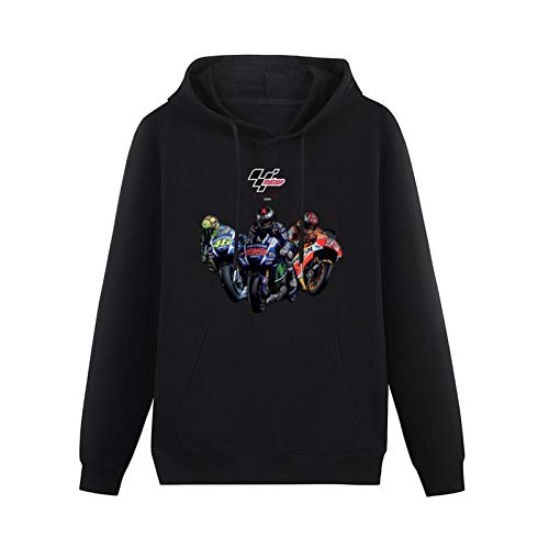 GIALESS Men's Hoody Sweatershirt Motogp Design Cotton Cotton Pullover Long Sleeve Hoody Sweatshirts Black M