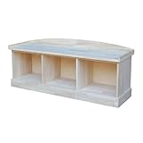 IC INTERNATIONAL CONCEPTS Bench with Storage Unfinished