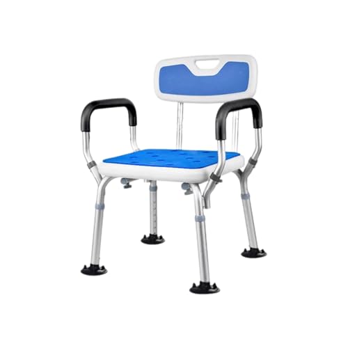 Silla Ducha Interior Brazos y Respaldo,Asiento baño ergonómico y Ligero Aluminio,para Uso hogar, baño, Dormitorio, Sala Estar(Style 1,Mat 2)