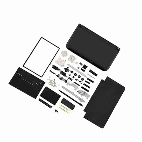 Pełna Obudowa, Części Naprawcze Kompletny Zestaw Wymiennych Osłon do Konsoli 3DS XL Black (Czarny)