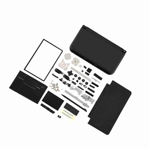 Pełna Obudowa, Części Naprawcze Kompletny Zestaw Wymiennych Osłon do Konsoli 3DS XL Black (Czarny)