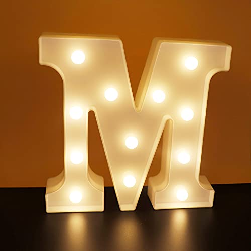 Image of AUSAYE LED Letter Lights Alphabet Light Up Sign Night Light for Home Party Wedding Decoration (M)