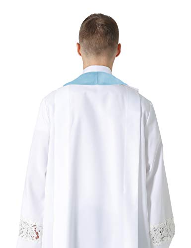 IvyRobes Unisex Aadult's Reversible Church Clergy Stole Choir Priest with Gold Embroidery Cross 229cm 5 Colors