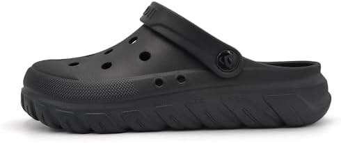 AMOJI Men Garden Clogs Women Gardening Shoes Summer Strap Sandals Yard Shoes CL212 Black Size 6 Women/5 Men - 2
