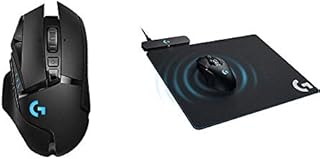 Logitech G G502 11 Button Wireless Gaming Mouse, USB Black & Logitech G Wireless Gaming Mice Cloth Or Hard Gaming Mouse Pad, Black