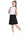 KEREDA Girls Uniform Skirts with Undershorts Casual High Waist Stretchy A-Line Skirts Soft Skorts Fashion Clothes Black 7-8 Years