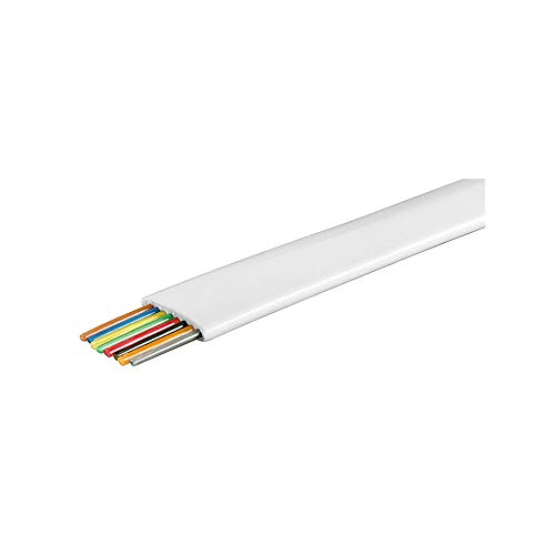 Goobay 93309 Telephone Flat Cable, AWG 28, CCA, White, 100m Length