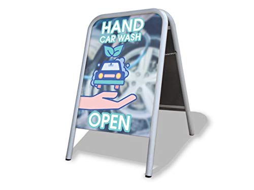 Hand Car Wash Large A Board Pavement Sign MEGA Listing Outdoor Street Advertising Display… — image 1