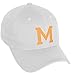 Daxton Classic 3D Varsity White Neon Orange Initial Letters Baseball Dad Hat, White, Letter M