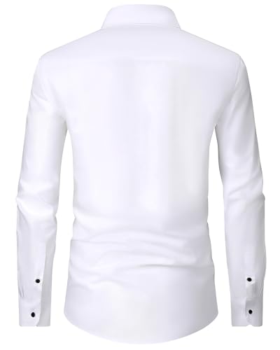 Alimens & Gentle Mens Dress Shirts Long Sleeve Wrinkle-Free Formal Shirts Wedding Dating Business Casual Button Down Shirt2