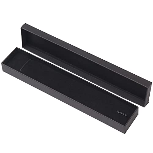 Boîtes-Cadeaux de Bijoux en Carton, Long Rectangle Bijoux Boîte Cadeau avec Éponge pour le Paquet de Bijoux Collier Bracelet (21*4*2cm, Noir)