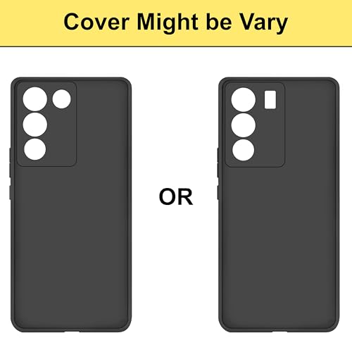 Image of CEDO Back Cover for Vivo Y200 (5G) | Camera Bump Protection & Inner Velvet Fabric Lining | Ultra Slim Matte Soft Rubberised Case Cover (Black)