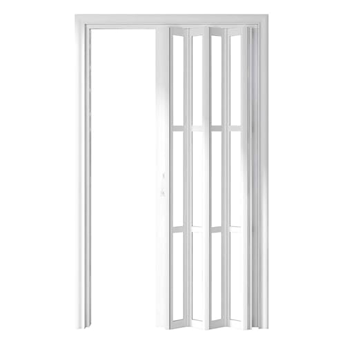 Panel de puerta corredera plegable, diseño de concertina que ahorra espacio para separadores de ambientes internos, garaje y despensa